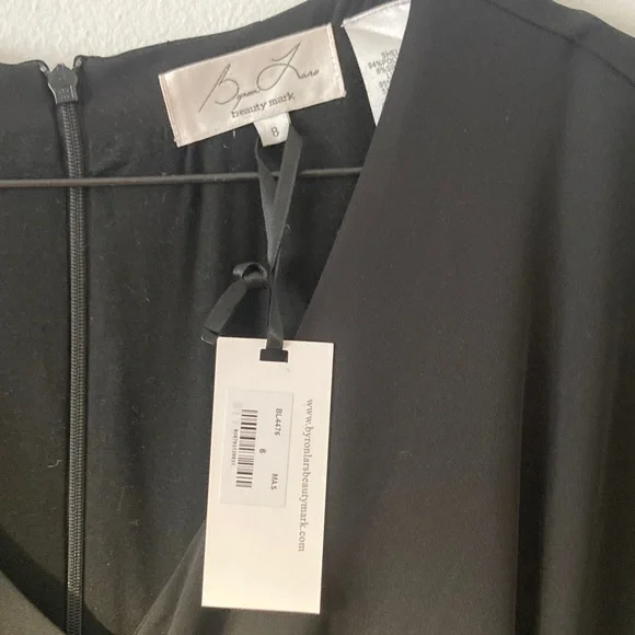 Byron Lars Side Draped V-Neck Sheath Dress Size 8 – Mascara built in Lace Slip - Picture 7 of 14